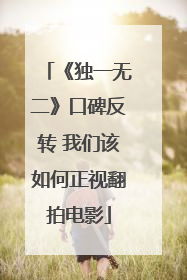 《独一无二》口碑反转 我们该如何正视翻拍电影