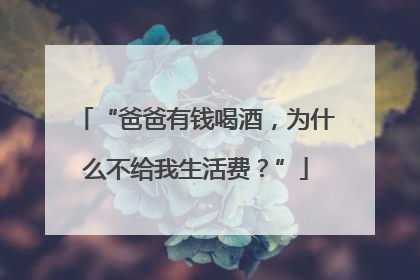 “爸爸有钱喝酒，为什么不给我生活费？”
