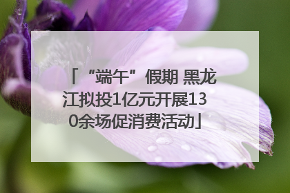 “端午”假期 黑龙江拟投1亿元开展130余场促消费活动