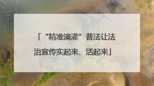 “精准滴灌”普法让法治宣传实起来、活起来