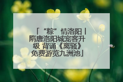 “粽”情洛阳丨隋唐洛阳城宠客升级 背诵《离骚》免费游览九洲池