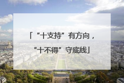 “十支持”有方向，“十不得”守底线