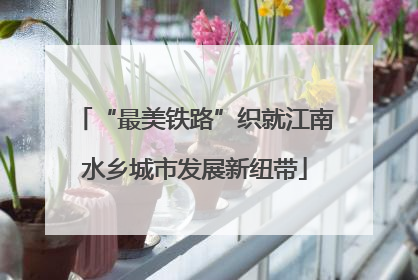 “最美铁路”织就江南水乡城市发展新纽带