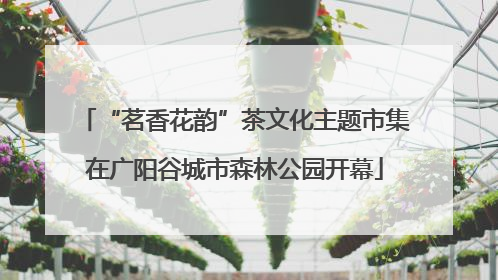 “茗香花韵”茶文化主题市集在广阳谷城市森林公园开幕