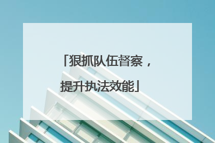 狠抓队伍督察，提升执法效能