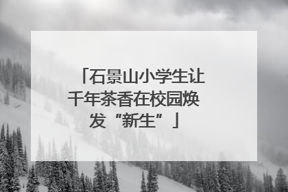 石景山小学生让千年茶香在校园焕发“新生”
