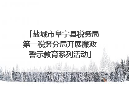 盐城市阜宁县税务局第一税务分局开展廉政警示教育系列活动