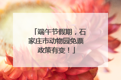 端午节假期，石家庄市动物园免票政策有变！