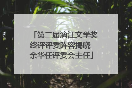第二届漓江文学奖终评评委阵容揭晓 余华任评委会主任