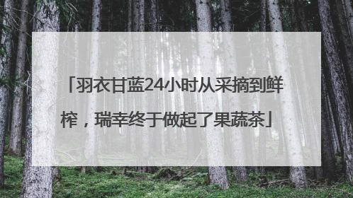 羽衣甘蓝24小时从采摘到鲜榨，瑞幸终于做起了果蔬茶