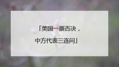 美国一票否决，中方代表三连问