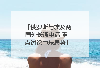 俄罗斯与埃及两国外长通电话 重点讨论中东局势