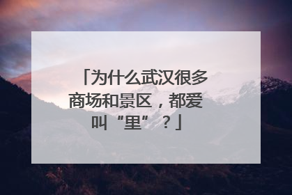 为什么武汉很多商场和景区，都爱叫“里”？