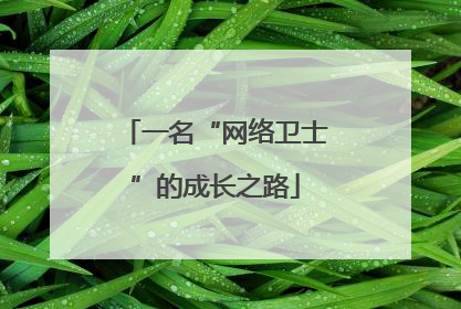 一名“网络卫士”的成长之路