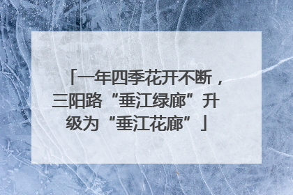 一年四季花开不断，三阳路“垂江绿廊”升级为“垂江花廊”