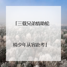 三载兄弟情助轮椅少年从容赴考