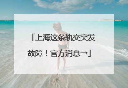 上海这条轨交突发故障！官方消息→
