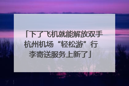 下了飞机就能解放双手 杭州机场“轻松游”行李寄送服务上新了