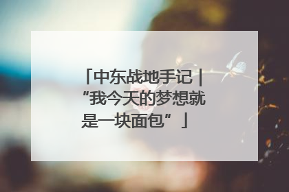 中东战地手记｜“我今天的梦想就是一块面包”