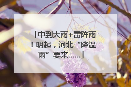 中到大雨+雷阵雨！明起，河北“降温雨”要来……