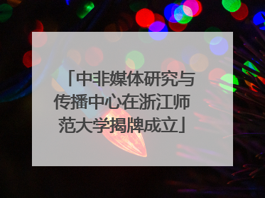 中非媒体研究与传播中心在浙江师范大学揭牌成立