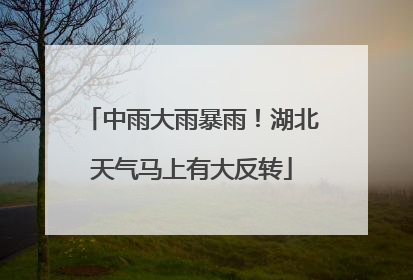 中雨大雨暴雨！湖北天气马上有大反转