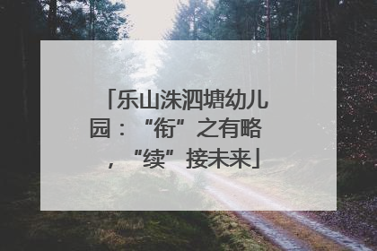 乐山洙泗塘幼儿园：“衔”之有略，“续”接未来