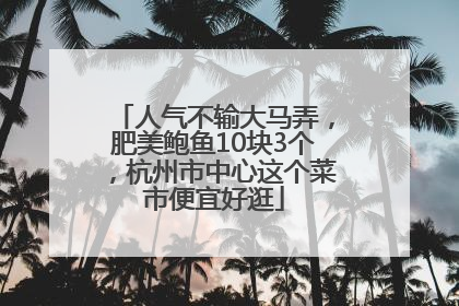 人气不输大马弄，肥美鲍鱼10块3个，杭州市中心这个菜市便宜好逛