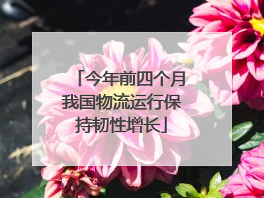 今年前四个月我国物流运行保持韧性增长