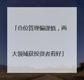 仓位管理偏谨慎，两大领域获投资者看好