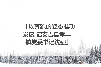 以奔跑的姿态推动发展 记安吉县孝丰镇党委书记沈强