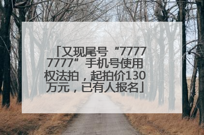 又现尾号“77777777”手机号使用权法拍，起拍价130万元，已有人报名