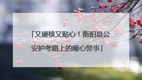 又硬核又贴心！衡阳县公安护考路上的暖心警事