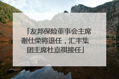 友邦保险董事会主席谢仕荣将退任，汇丰集团主席杜嘉祺接任