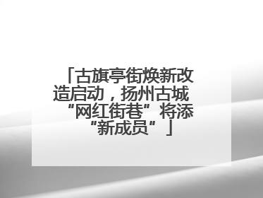 古旗亭街焕新改造启动，扬州古城“网红街巷”将添“新成员”
