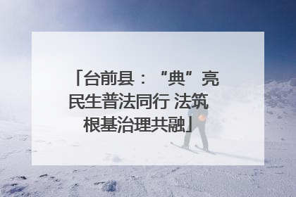 台前县：“典”亮民生普法同行 法筑根基治理共融