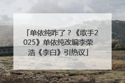 单依纯咋了？《歌手2025》单依纯改编李荣浩《李白》引热议