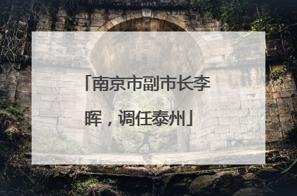 南京市副市长李晖，调任泰州