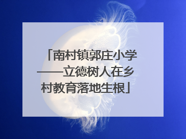 南村镇郭庄小学——立德树人在乡村教育落地生根