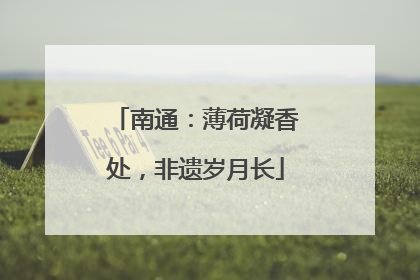 南通：薄荷凝香处，非遗岁月长