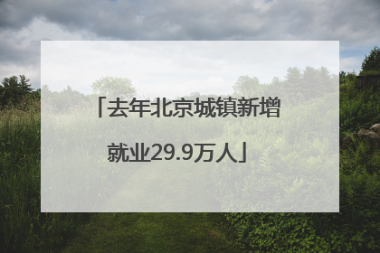 去年北京城镇新增就业29.9万人