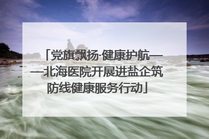 党旗飘扬·健康护航——北海医院开展进盐企筑防线健康服务行动