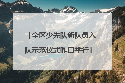 全区少先队新队员入队示范仪式昨日举行