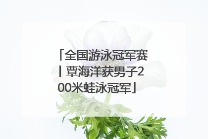 全国游泳冠军赛丨覃海洋获男子200米蛙泳冠军