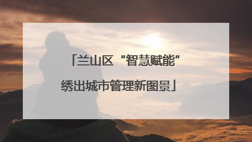 兰山区“智慧赋能”绣出城市管理新图景