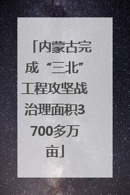 内蒙古完成“三北”工程攻坚战治理面积3700多万亩