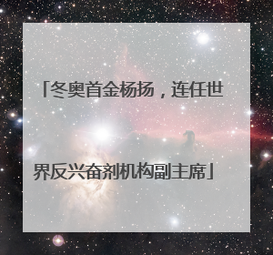 冬奥首金杨扬，连任世界反兴奋剂机构副主席