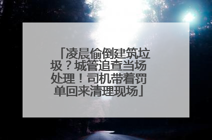 凌晨偷倒建筑垃圾？城管追查当场处理！司机带着罚单回来清理现场