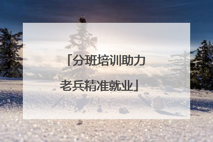 分班培训助力老兵精准就业