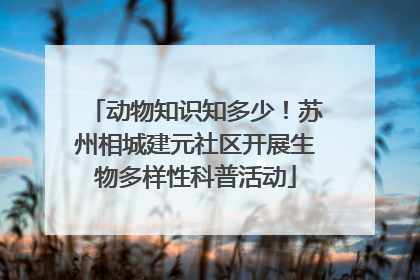 动物知识知多少！苏州相城建元社区开展生物多样性科普活动